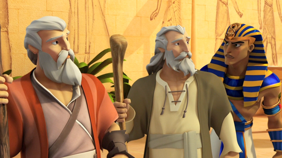 موسى وهارون يقفون أمام فرعون